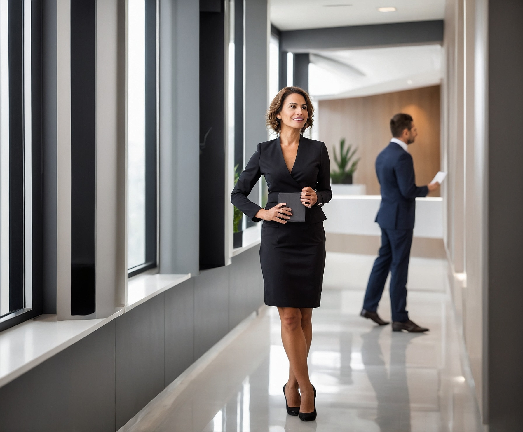 Líderes empresariales en sesión de coaching de comunicación